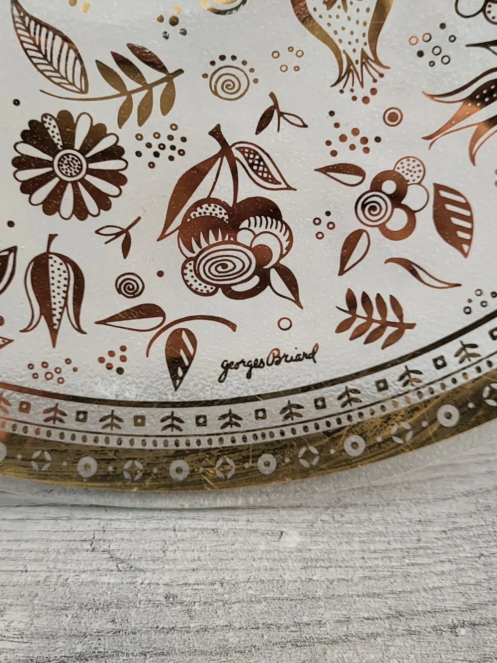 George Briard Gold Floral Decorative Plate